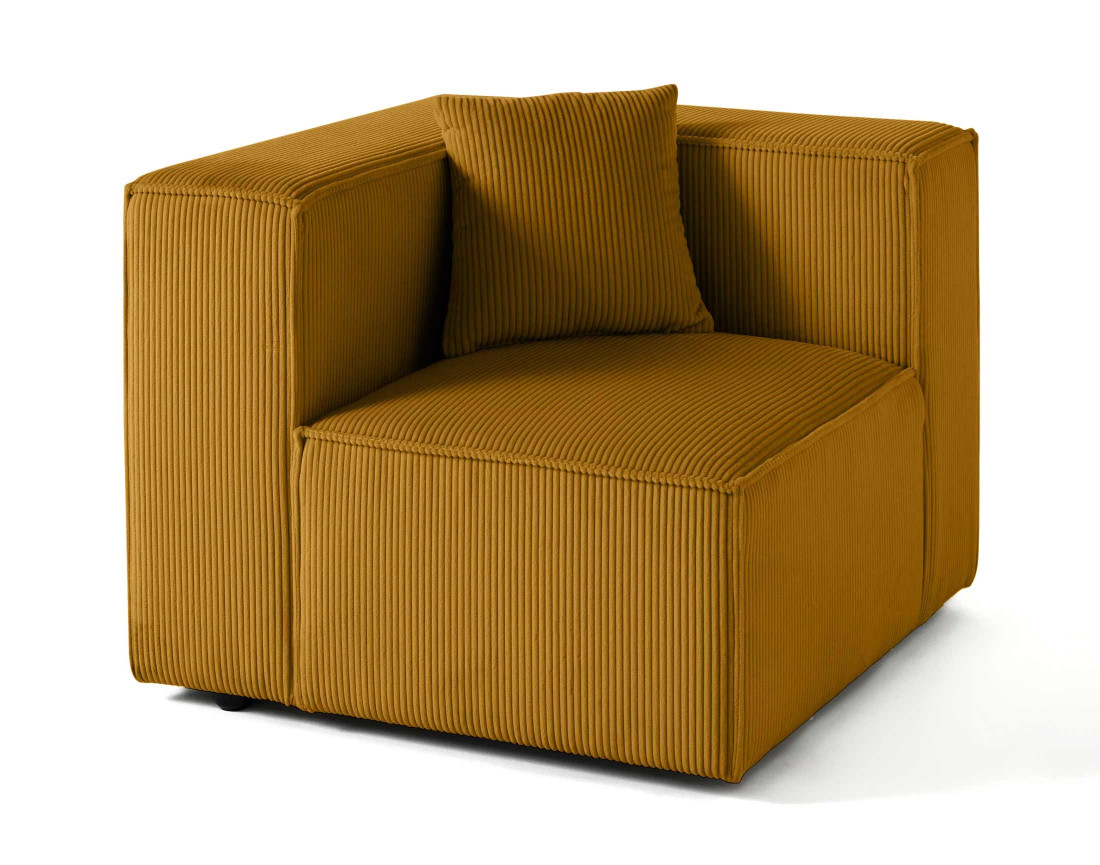 Module d'assise gauche en velours côtelé Arty