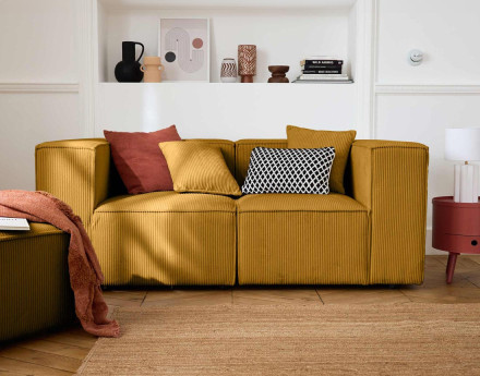 Module d'assise gauche en velours côtelé Arty