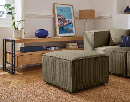Pouf d'appoint en velours côtelé Arty