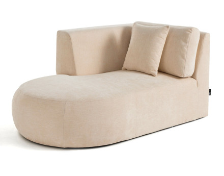 Module d'assise méridienne gauche en tissu texturé Santorini