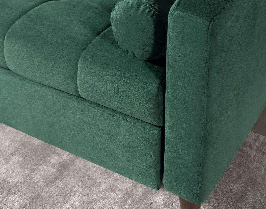 POLAR - Canapé d'angle réversible convertible - en velours au design scandinave - 4 places