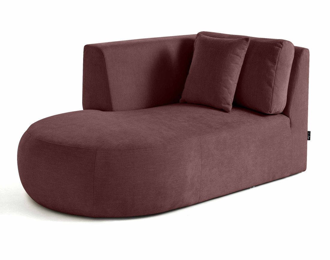 Module d'assise méridienne gauche en tissu texturé Santorini