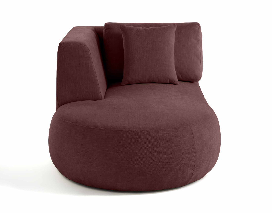 Module d'assise méridienne gauche en tissu texturé Santorini