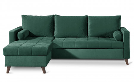 POLAR - Canapé d'angle réversible convertible - en velours au design scandinave - 4 places POLAR - Canapé d'angle réversible convertible - en velours au design scandinave - 4 places
