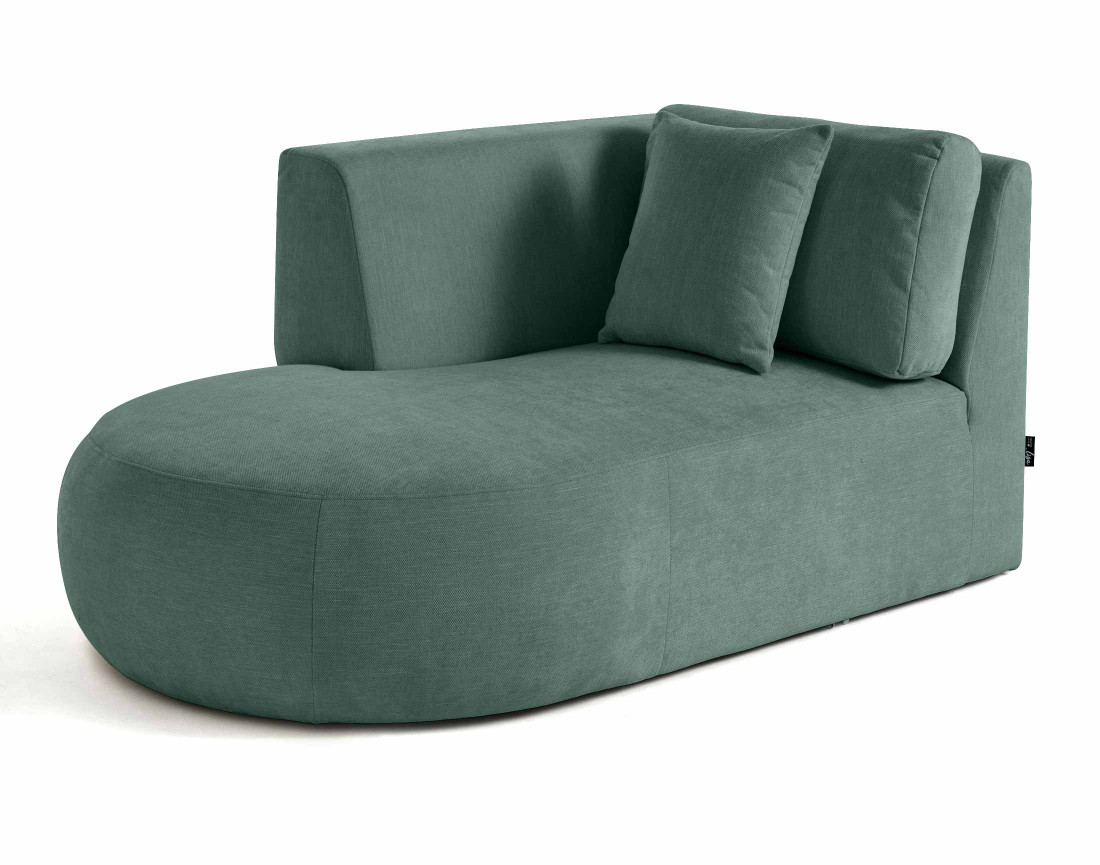 Module d'assise méridienne gauche en tissu texturé Santorini