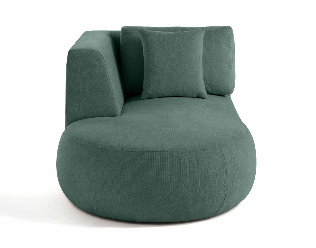 Module d'assise méridienne gauche en tissu texturé Santorini