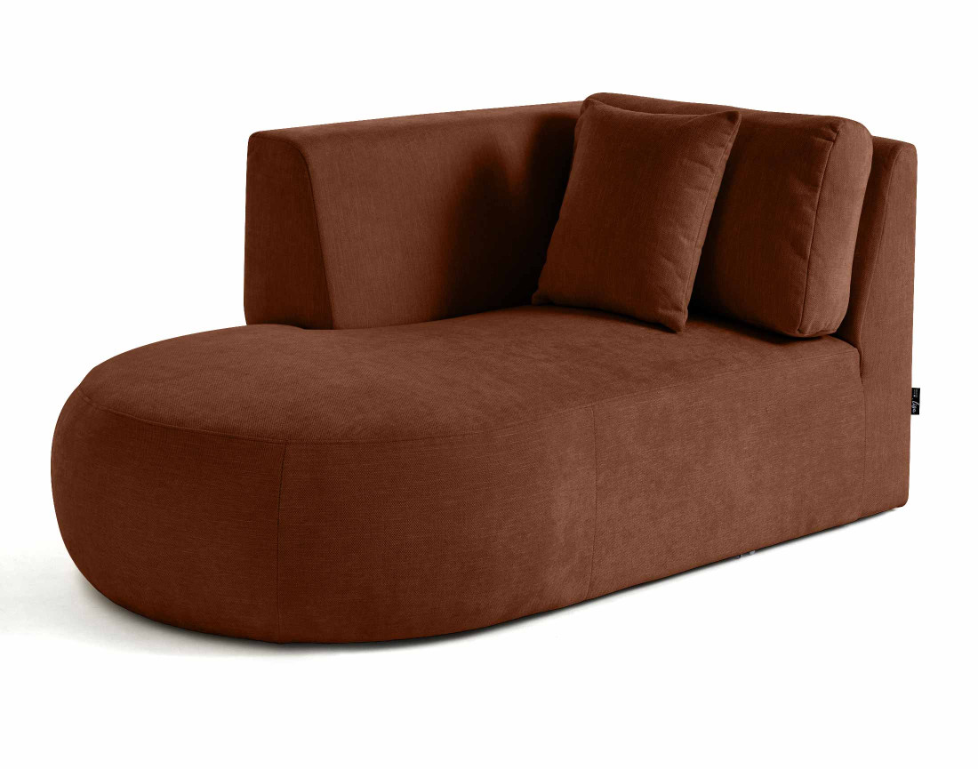 Module d'assise méridienne gauche en tissu texturé Santorini