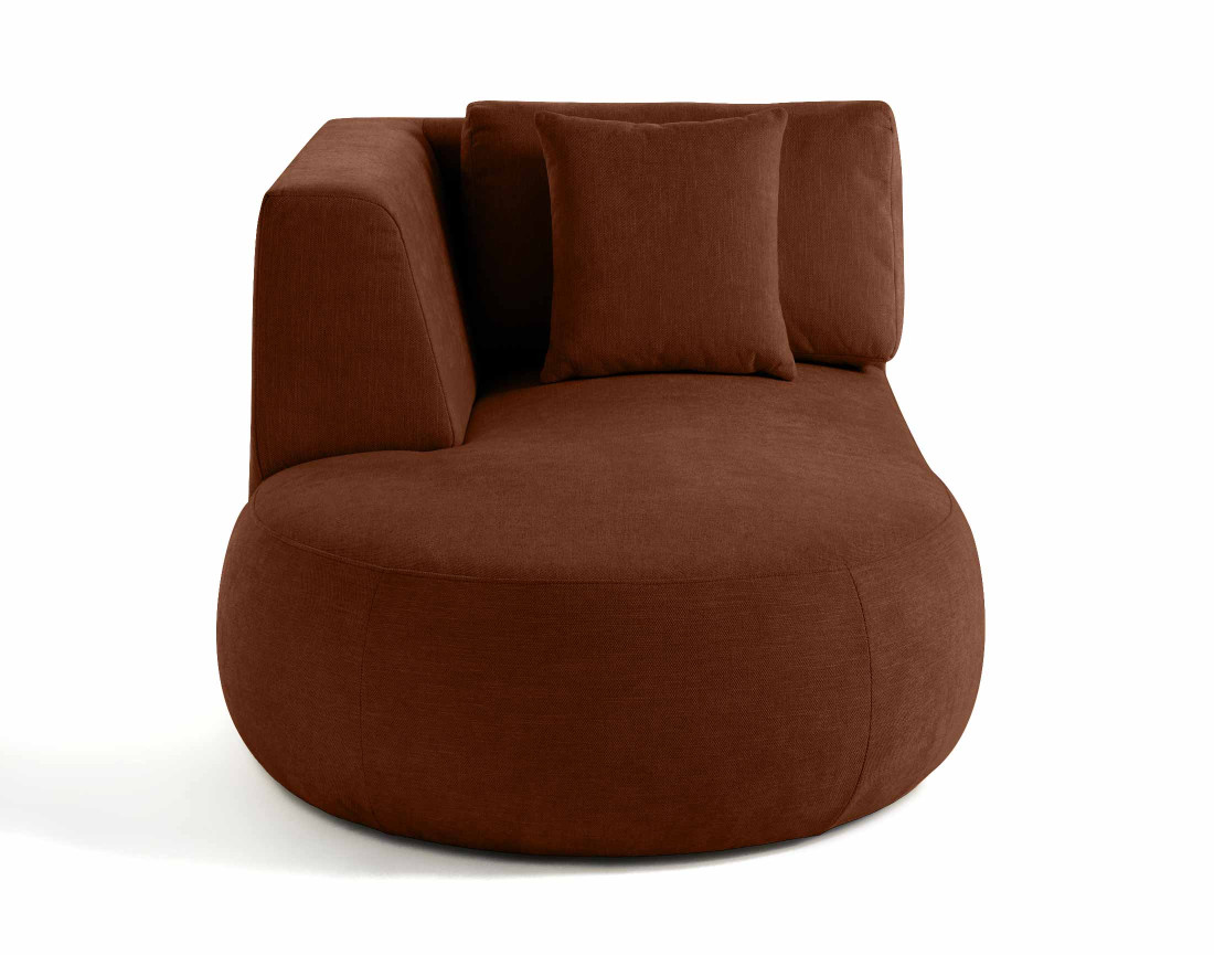 Module d'assise méridienne gauche en tissu texturé Santorini