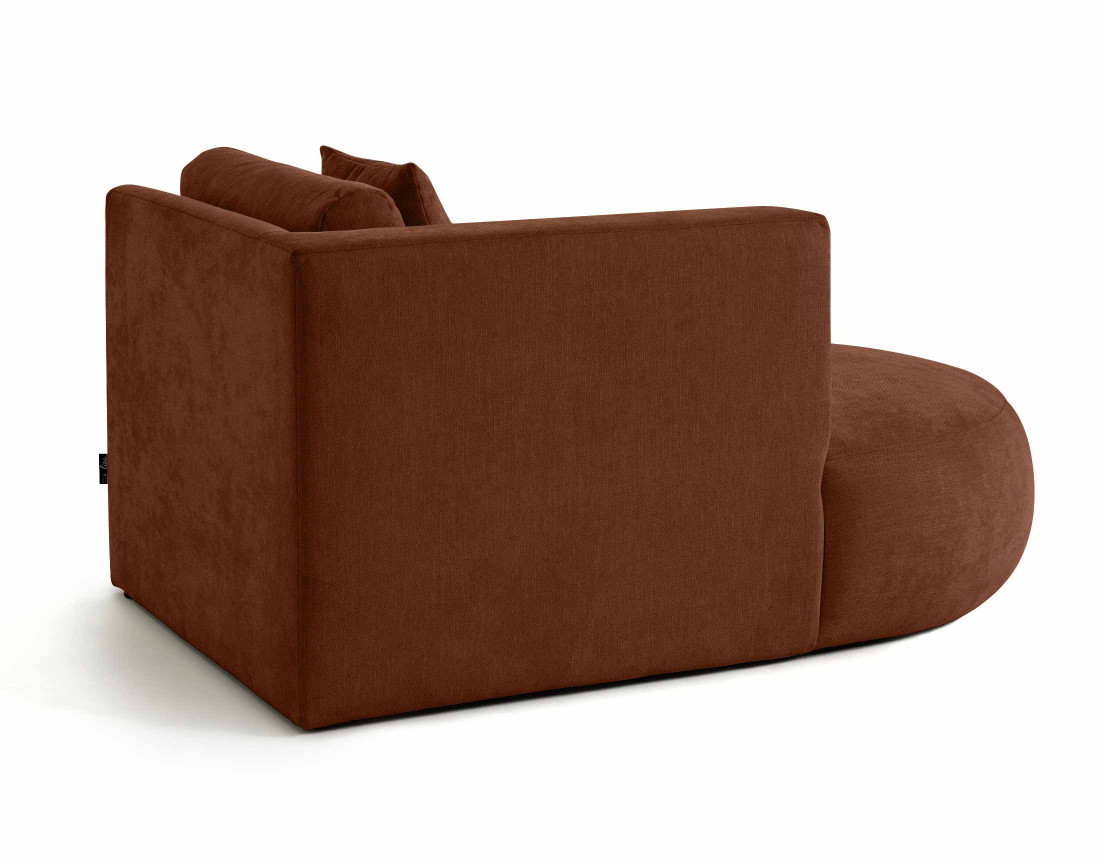 Module d'assise méridienne gauche en tissu texturé Santorini