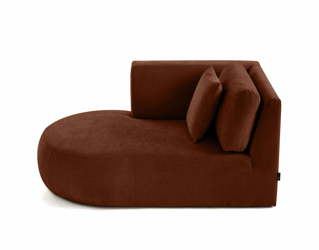 Module d'assise méridienne gauche en tissu texturé Santorini