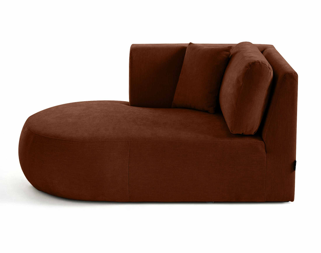 Module d'assise méridienne gauche en tissu texturé Santorini