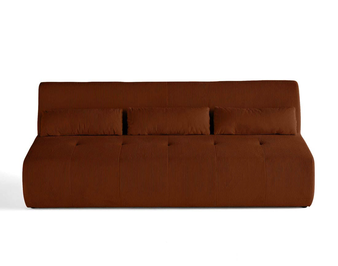 Canapé droit 3 places en velours côtelé Onyx