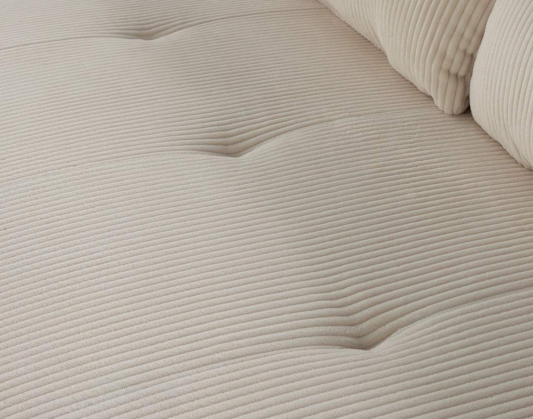 Canapé droit 3 places en velours côtelé Onyx