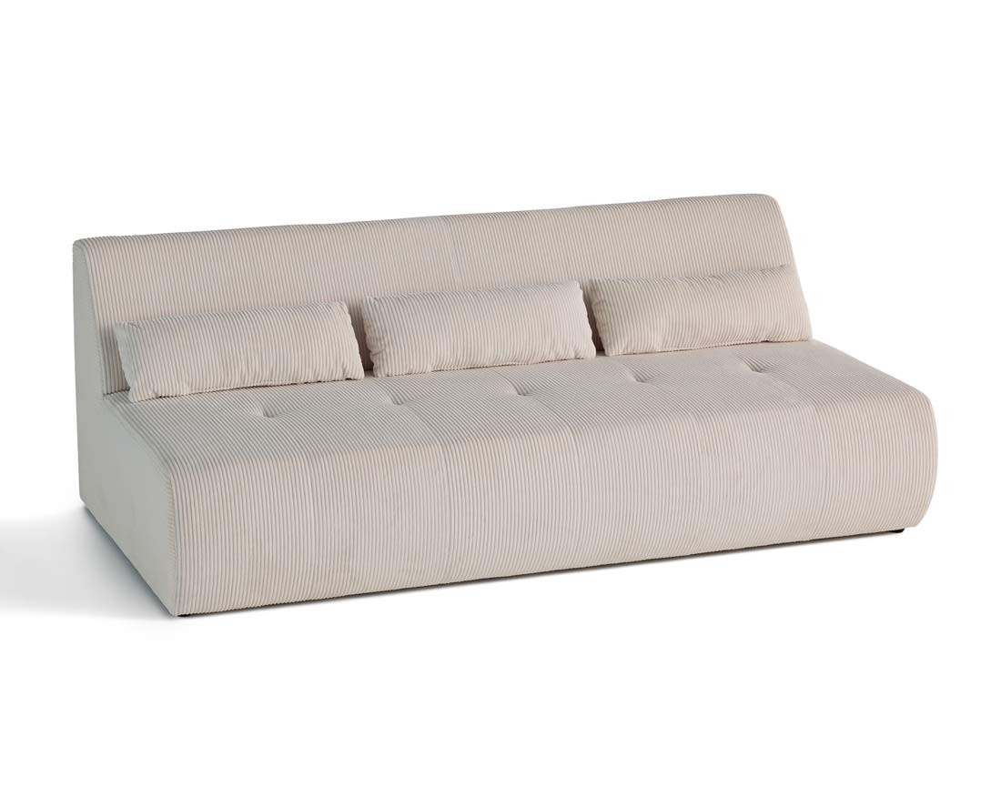 Canapé droit 3 places en velours côtelé Onyx