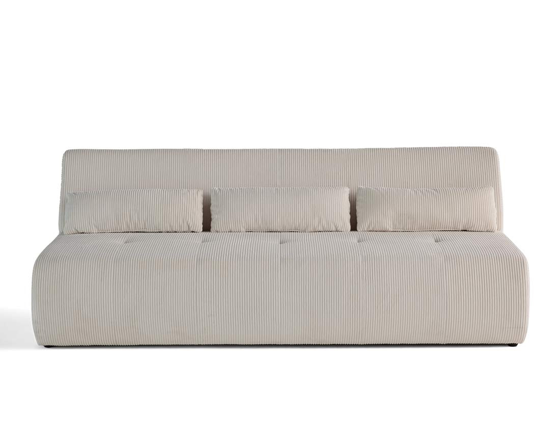 Canapé droit 3 places en velours côtelé Onyx