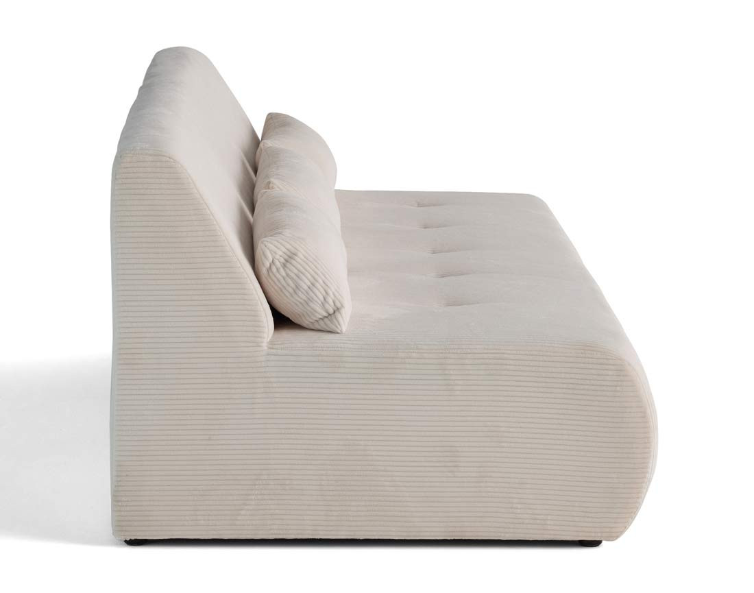 Canapé droit 3 places en velours côtelé Onyx