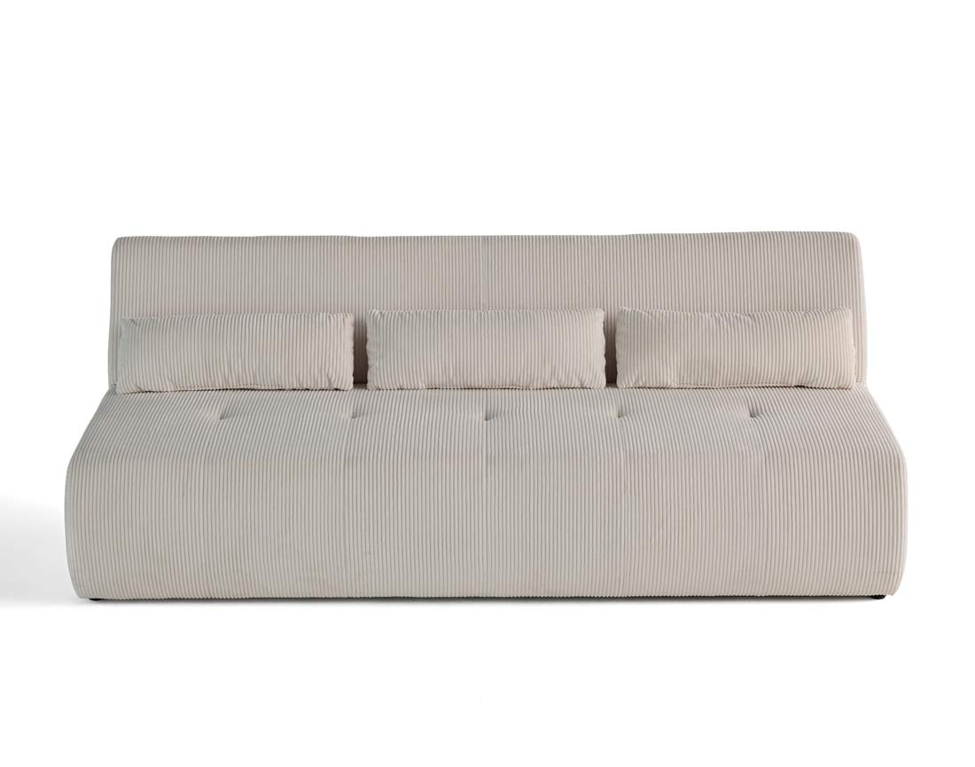 Canapé droit 3 places en velours côtelé Onyx