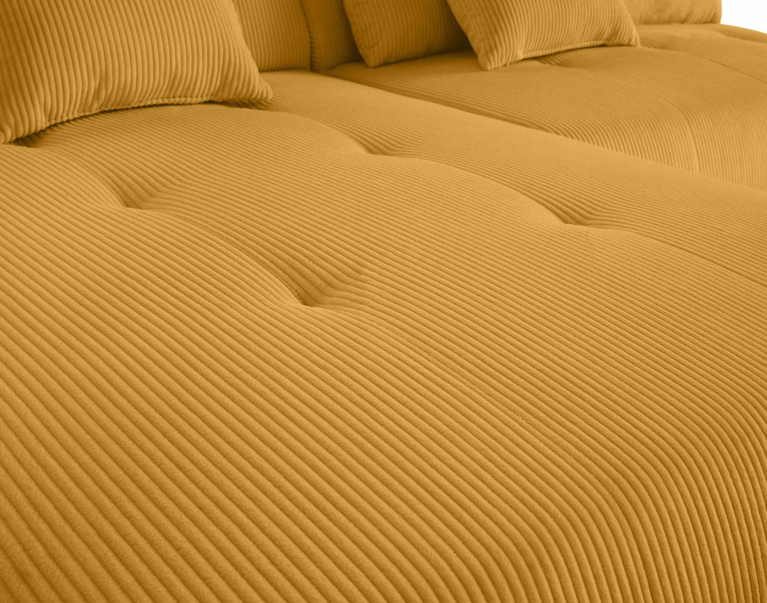 Canapé modulable d'angle gauche 7 places en velours côtelé Onyx