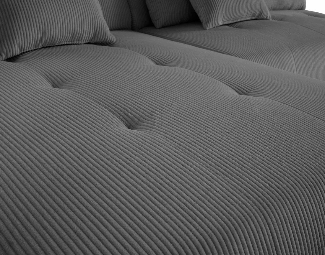 Canapé modulable d'angle droit 5 places en velours côtelé Onyx