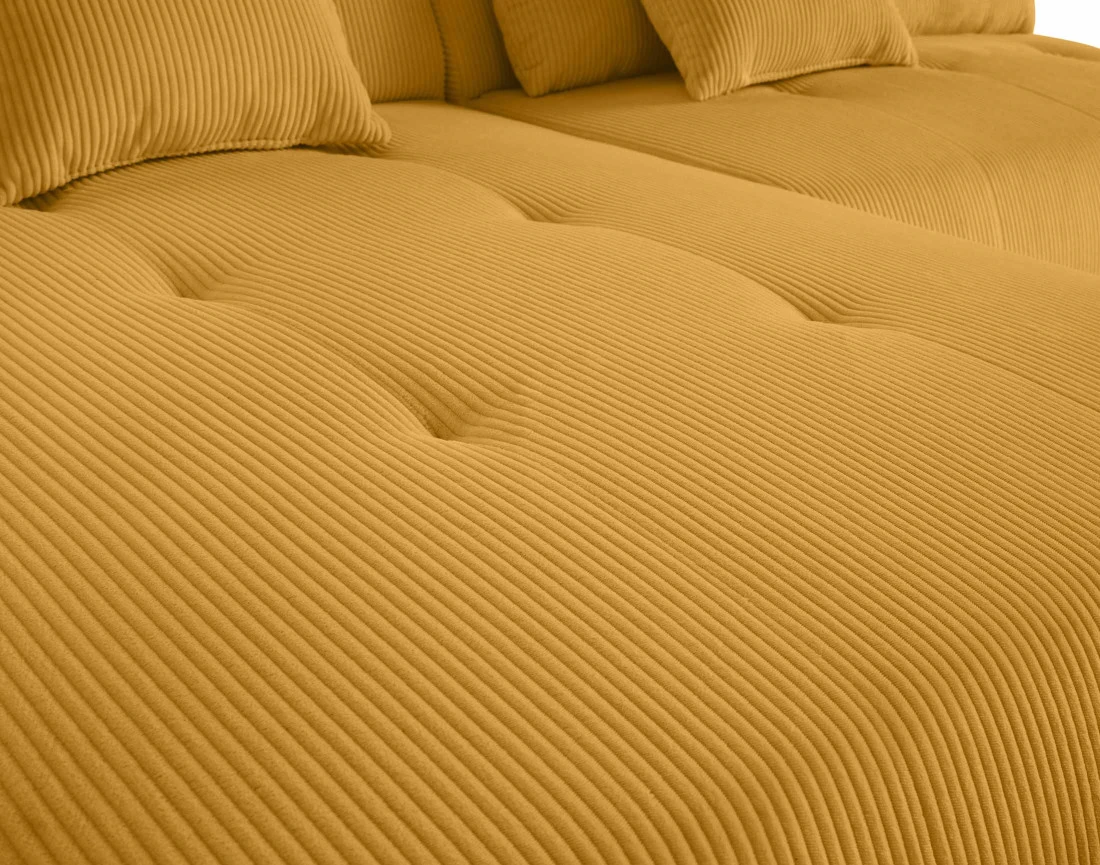 Canapé modulable d'angle droit 5 places en velours côtelé Onyx