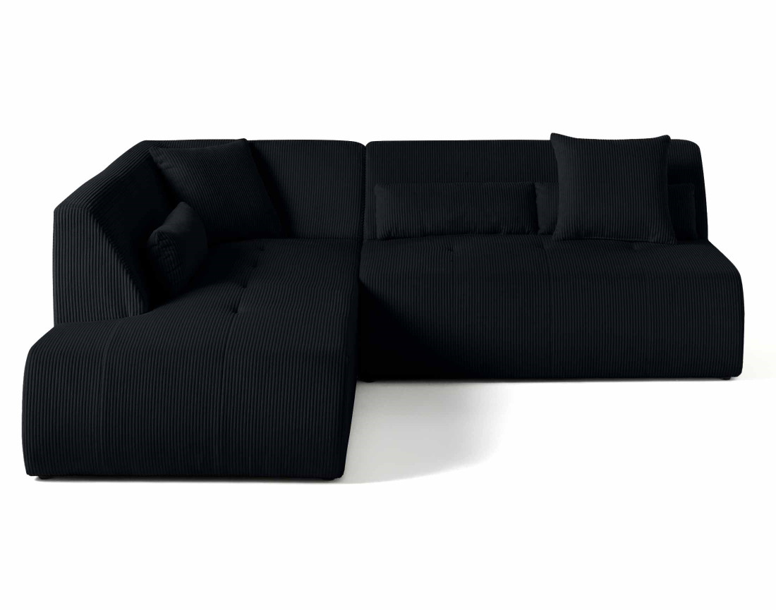 Canapé modulable d'angle gauche 5 places en velours côtelé Onyx Canapé modulable d'angle gauche 5 places en velours côtelé Onyx