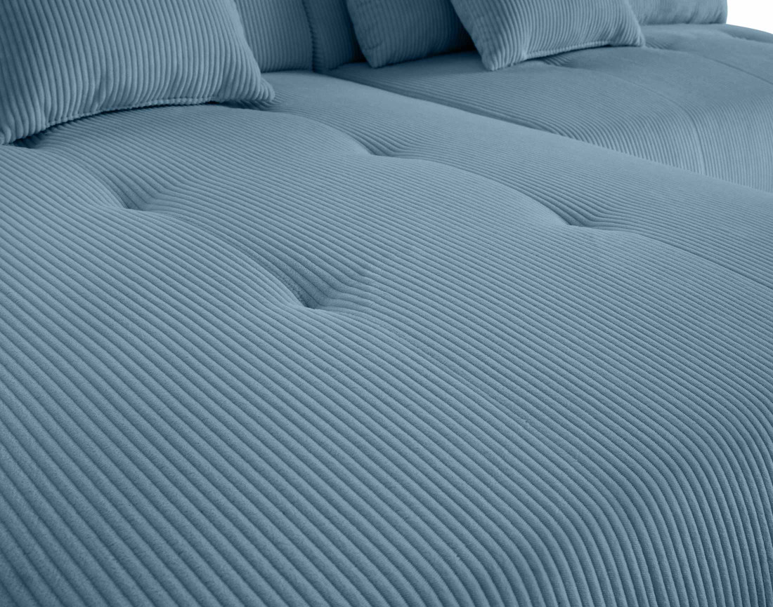 Canapé modulable d'angle gauche 5 places en velours côtelé Onyx