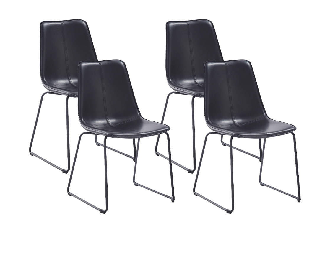 Lot de quatre chaises en simili Cuzco