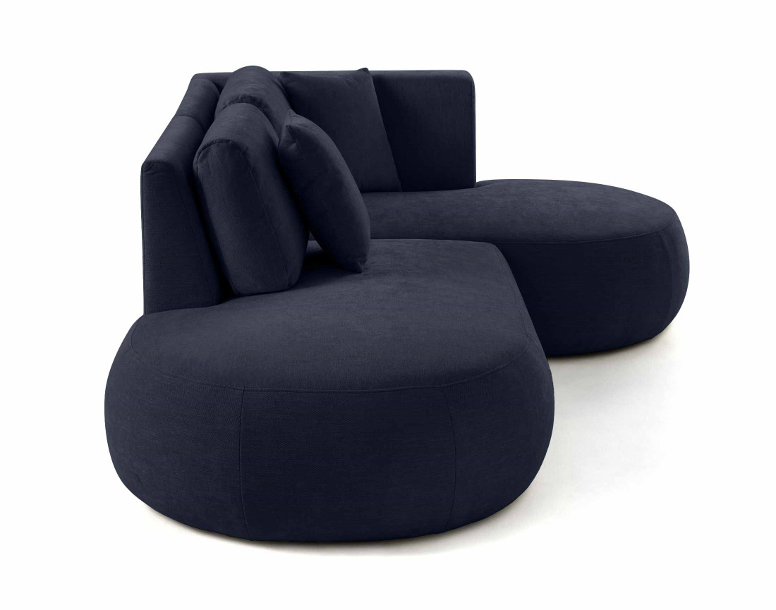 Canapé modulable d'angle droit 4 places en tissu texturé Santorini