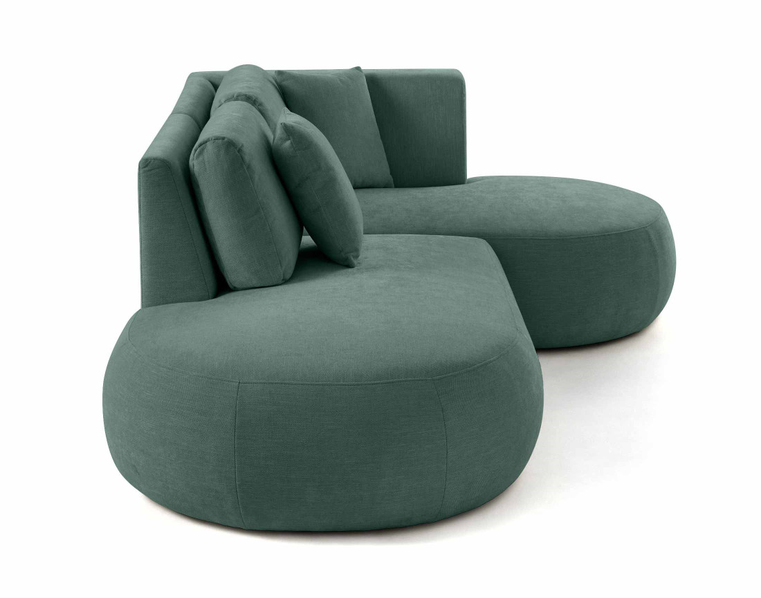 Canapé modulable d'angle droit 4 places en tissu texturé Santorini