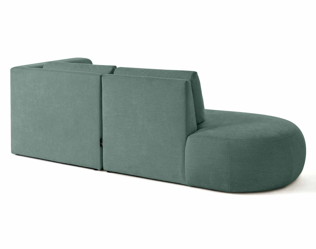 Canapé modulable d'angle droit 4 places en tissu texturé Santorini