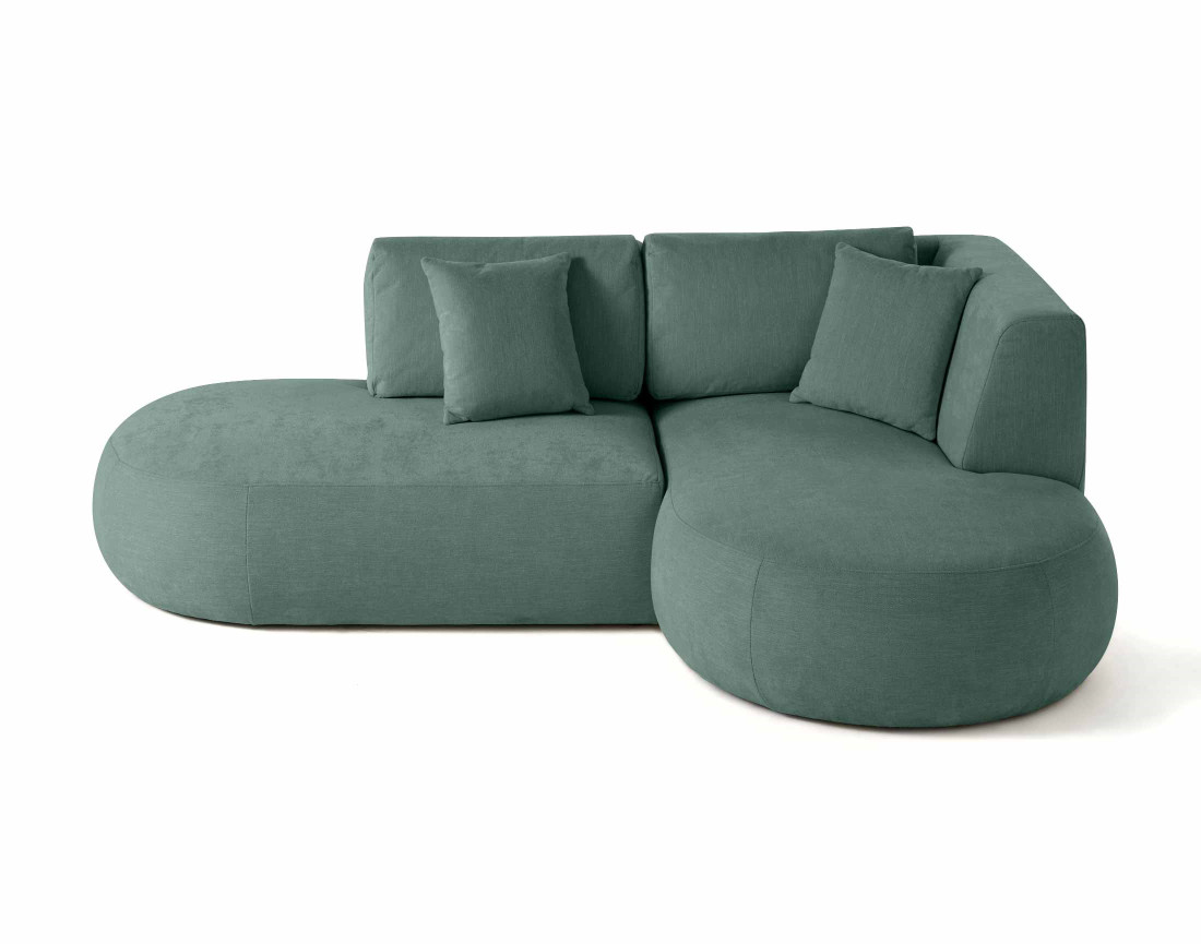 Canapé modulable d'angle droit 4 places en tissu texturé Santorini