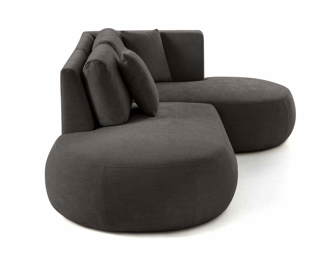 Canapé modulable d'angle droit 4 places en tissu texturé Santorini Canapé modulable d'angle droit 4 places en tissu texturé Santorini