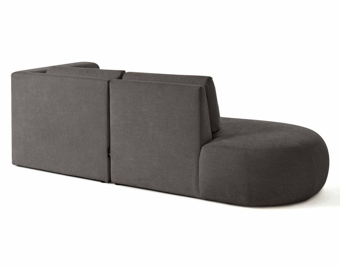 Canapé modulable d'angle droit 4 places en tissu texturé Santorini Canapé modulable d'angle droit 4 places en tissu texturé Santorini