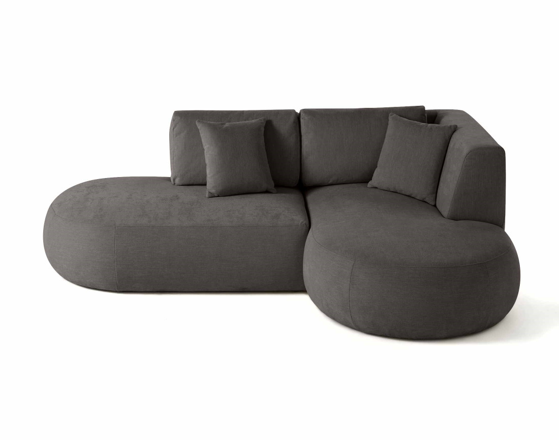 Canapé modulable d'angle droit 4 places en tissu texturé Santorini Canapé modulable d'angle droit 4 places en tissu texturé Santorini