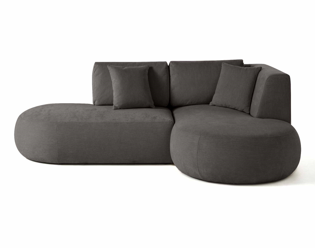 Canapé modulable d'angle droit 4 places en tissu texturé Santorini Canapé modulable d'angle droit 4 places en tissu texturé Santorini