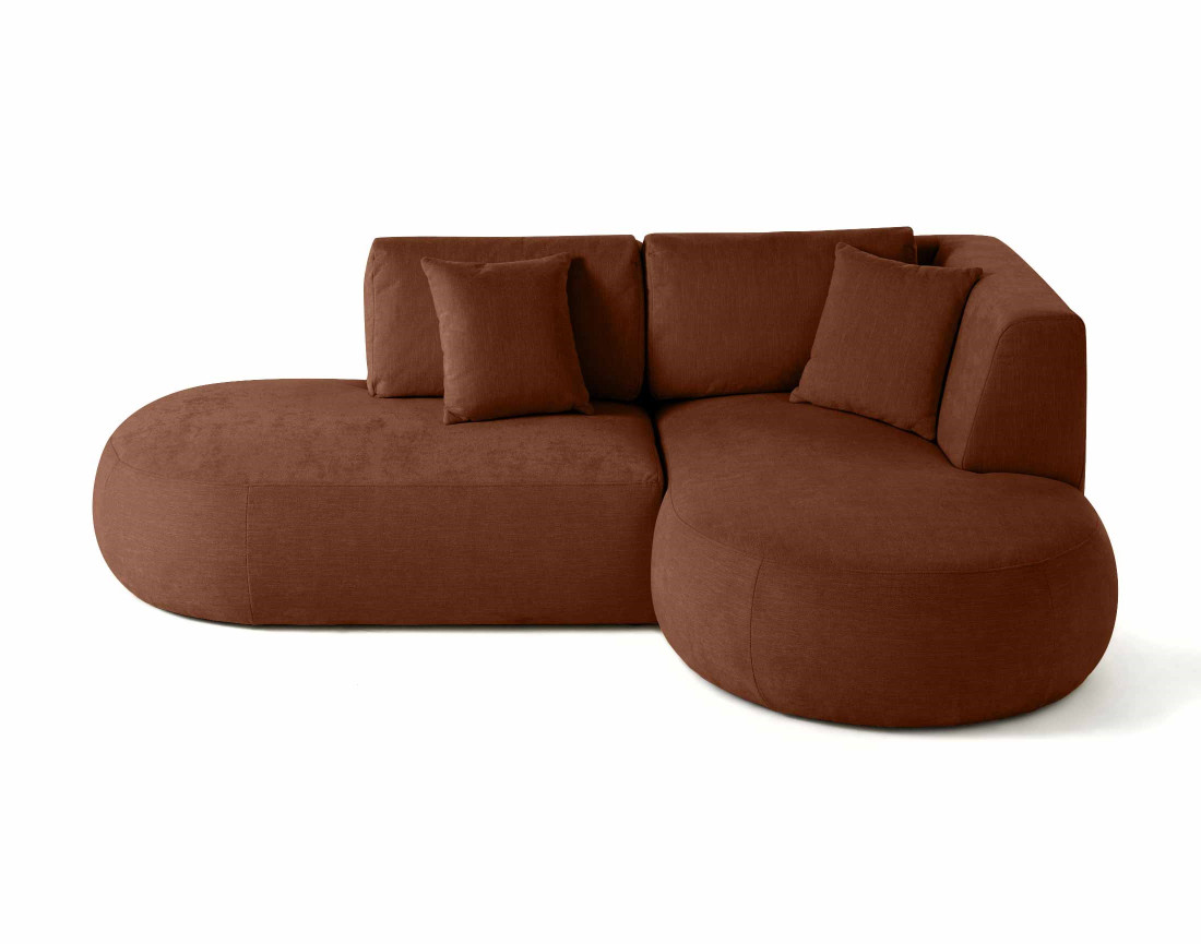 Canapé modulable d'angle droit 4 places en tissu texturé Santorini