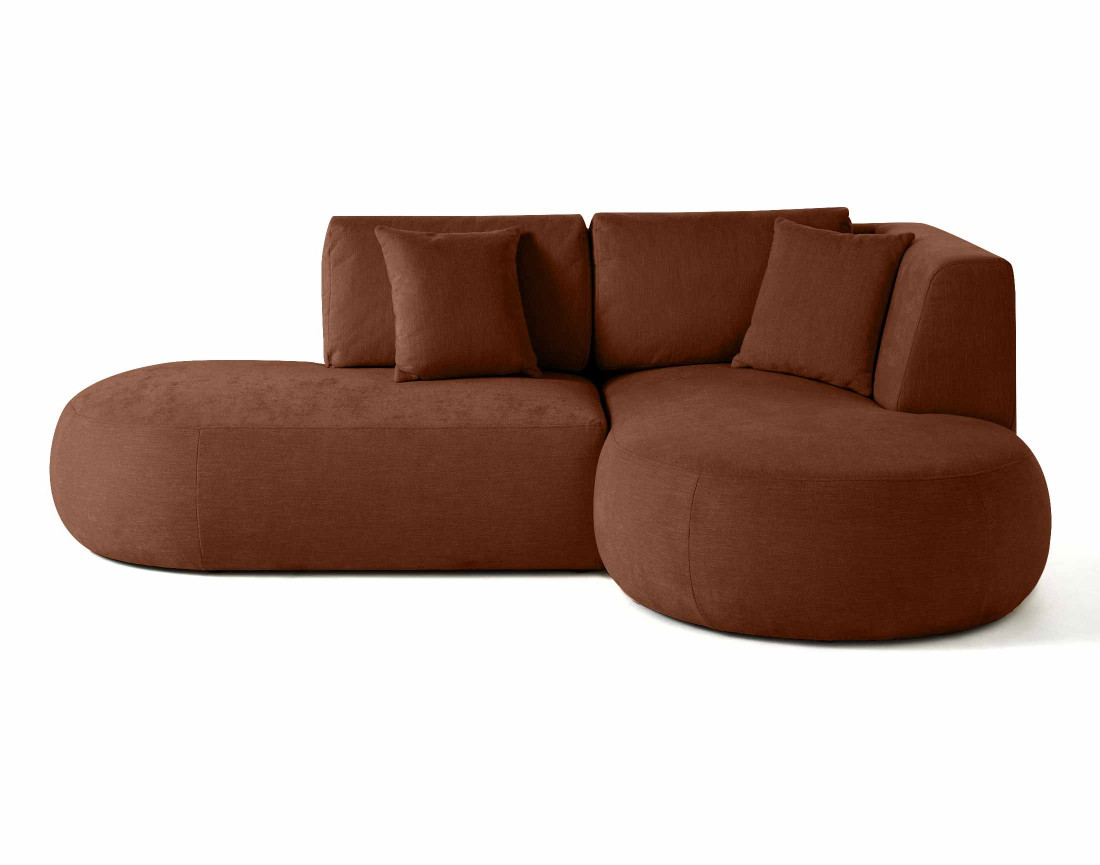 Canapé modulable d'angle droit 4 places en tissu texturé Santorini