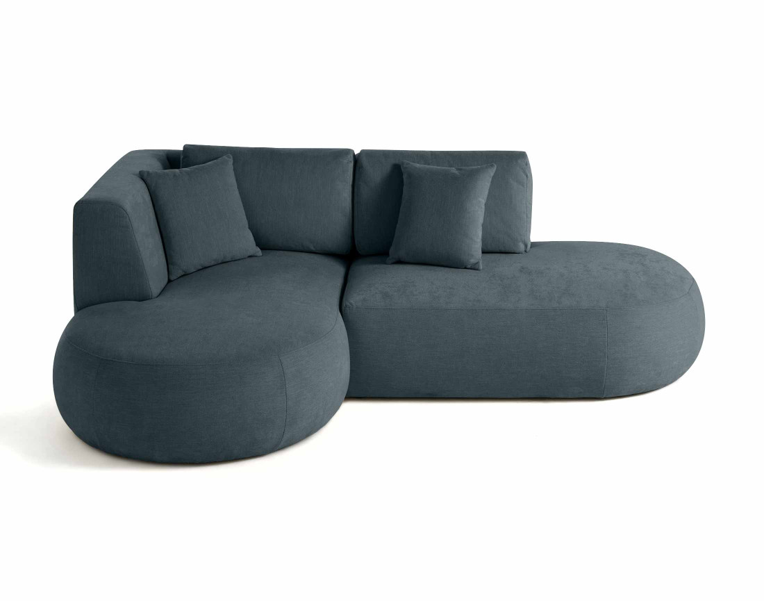 Canapé modulable d'angle gauche 4 places en tissu texturé Santorini