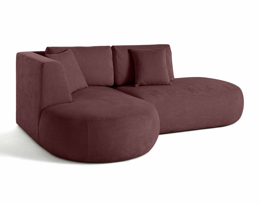 Canapé modulable d'angle gauche 4 places en tissu texturé Santorini