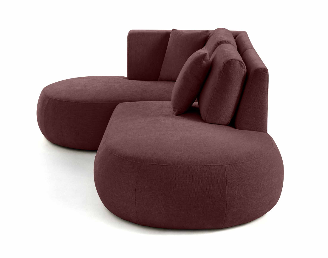 Canapé modulable d'angle gauche 4 places en tissu texturé Santorini