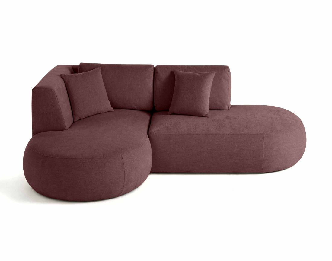 Canapé modulable d'angle gauche 4 places en tissu texturé Santorini