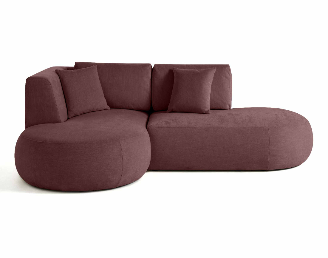 Canapé modulable d'angle gauche 4 places en tissu texturé Santorini