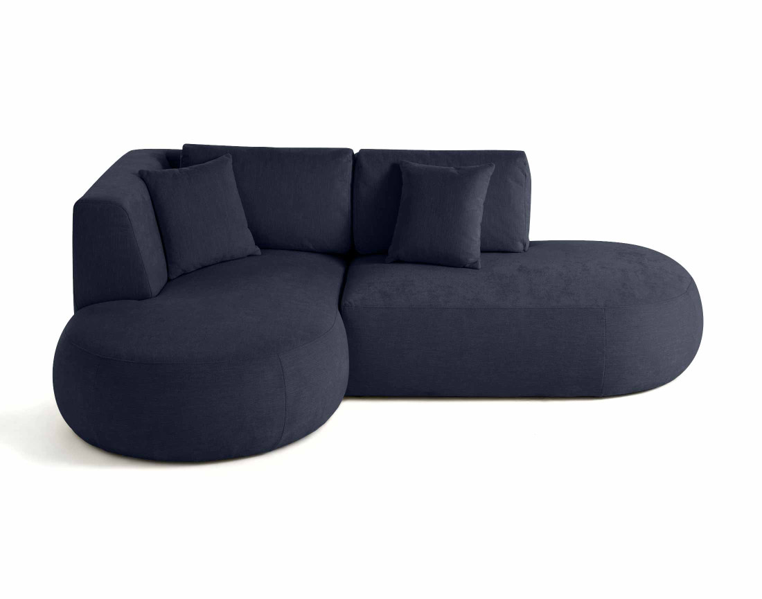 Canapé modulable d'angle gauche 4 places en tissu texturé Santorini