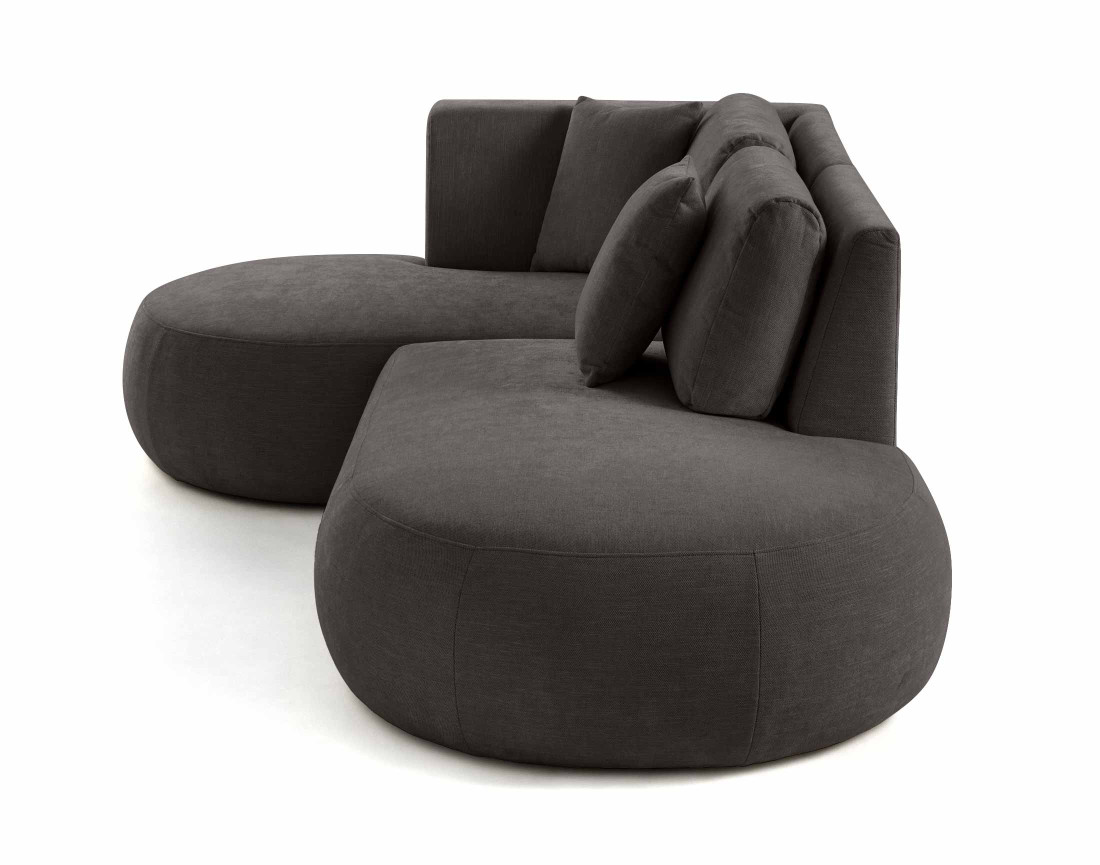 Canapé modulable d'angle gauche 4 places en tissu texturé Santorini Canapé modulable d'angle gauche 4 places en tissu texturé Santorini