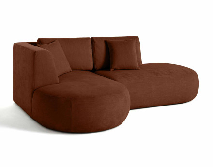 Canapé modulable d'angle gauche 4 places en tissu texturé Santorini