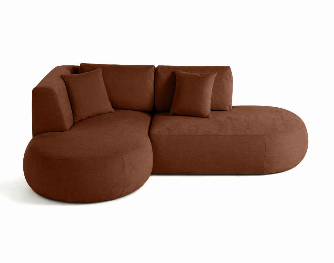 Canapé modulable d'angle gauche 4 places en tissu texturé Santorini