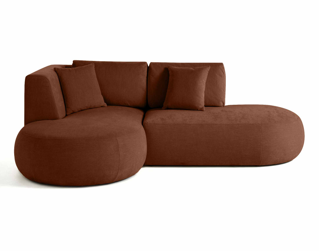 Canapé modulable d'angle gauche 4 places en tissu texturé Santorini