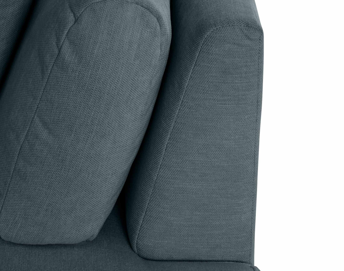 Canapé modulable d'angle gauche 4 places avec pouf en tissu texturé Santorini