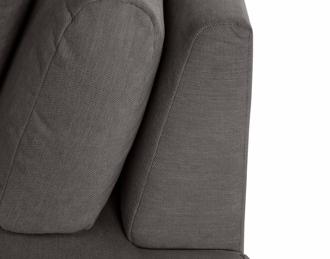 Canapé modulable d'angle gauche 4 places avec pouf en tissu texturé Santorini Canapé modulable d'angle gauche 4 places avec pouf en tissu texturé Santorini