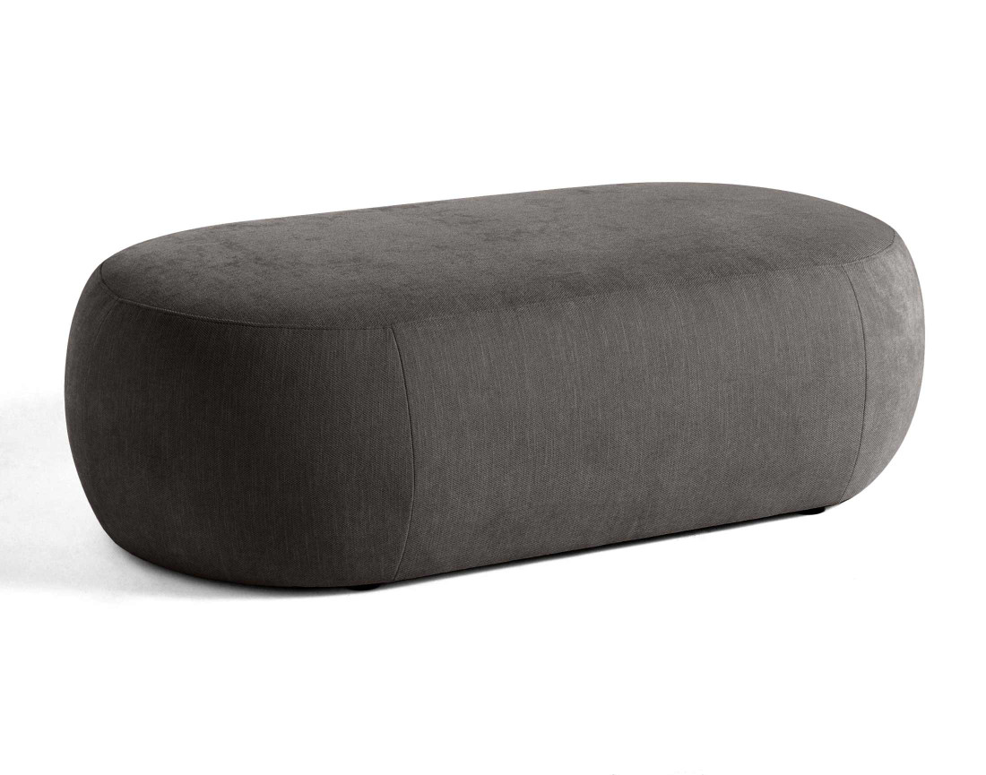Canapé modulable d'angle gauche 4 places avec pouf en tissu texturé Santorini Canapé modulable d'angle gauche 4 places avec pouf en tissu texturé Santorini